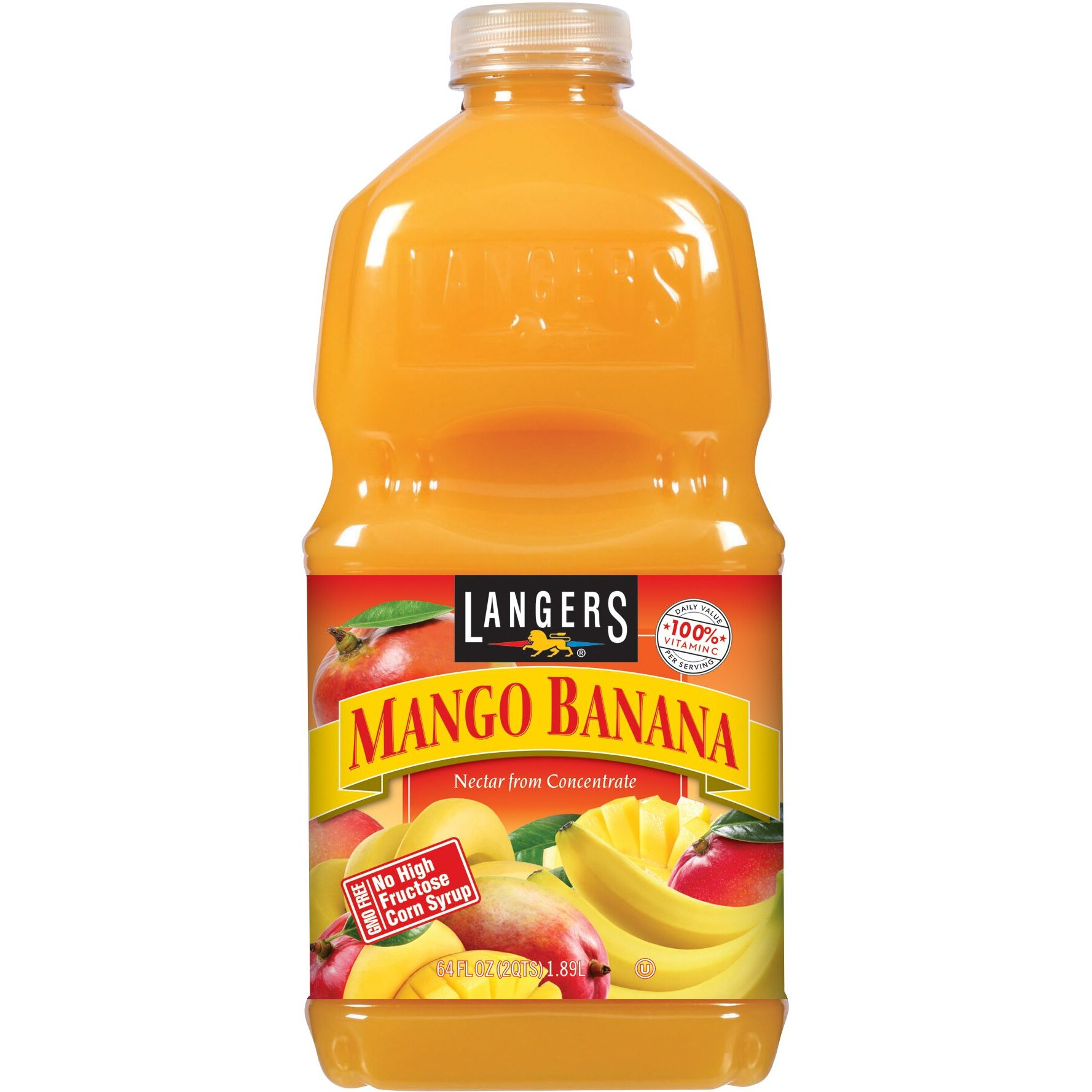 Langers Juice, Mango Banana Nectar, 64 Ounce (Pack Of 8)