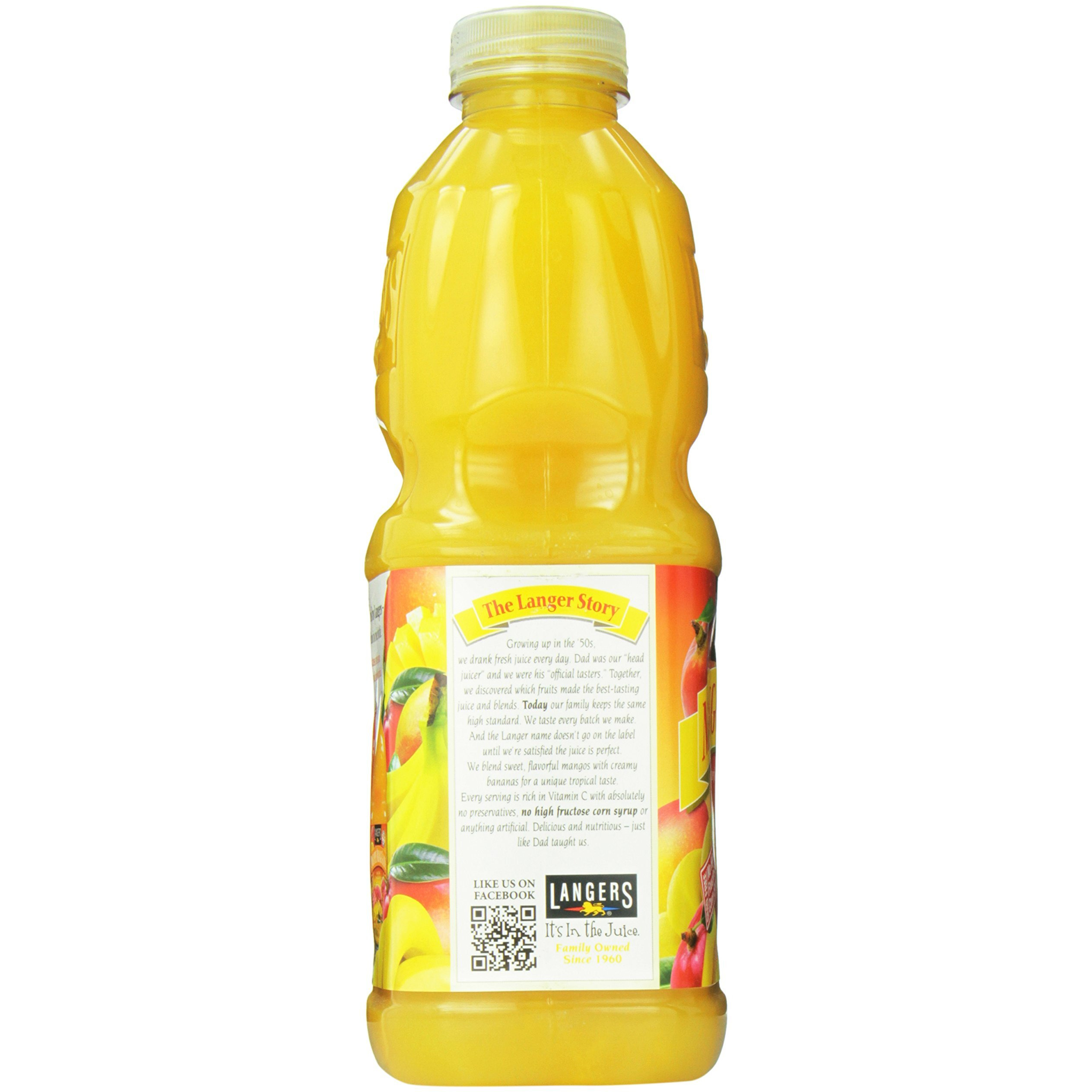 Langers Juice, Mango Banana Nectar, 64 Ounce (Pack Of 8)