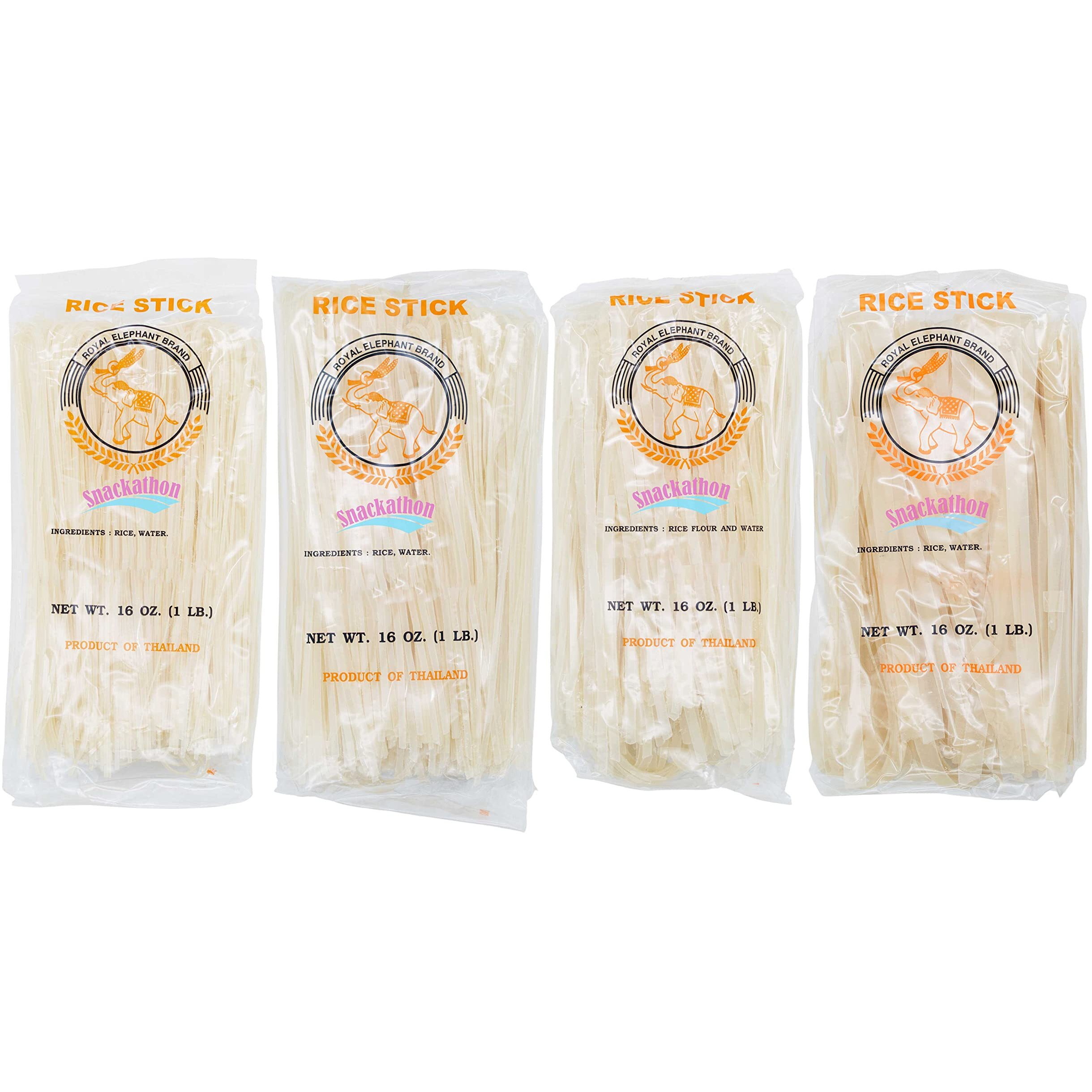 Rice Stick Noodles For Pho, Stir Fry, Pad Thai, Chow Fun, 16 Ounce Each, Pack Of 4