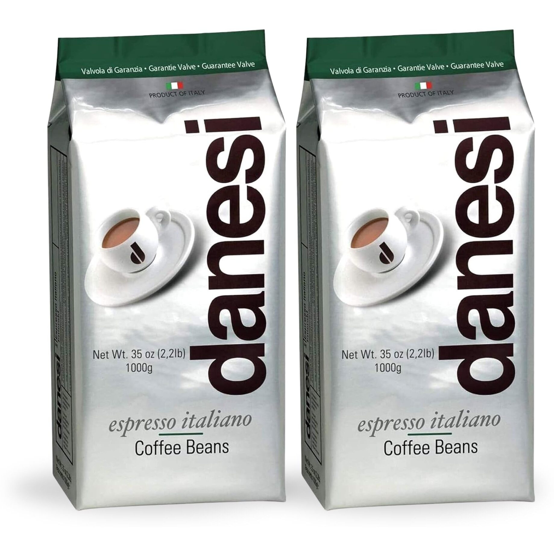 Danesi Caffe Italian Coffee Beans - Whole Roasted Coffee Beans For Espresso - Espresso Coffee Beans & Medium Roast Whole Bean - Coffee Bean - Coffee Beans Espresso - Coffee Whole Bean - Emerald (4.5Lb)