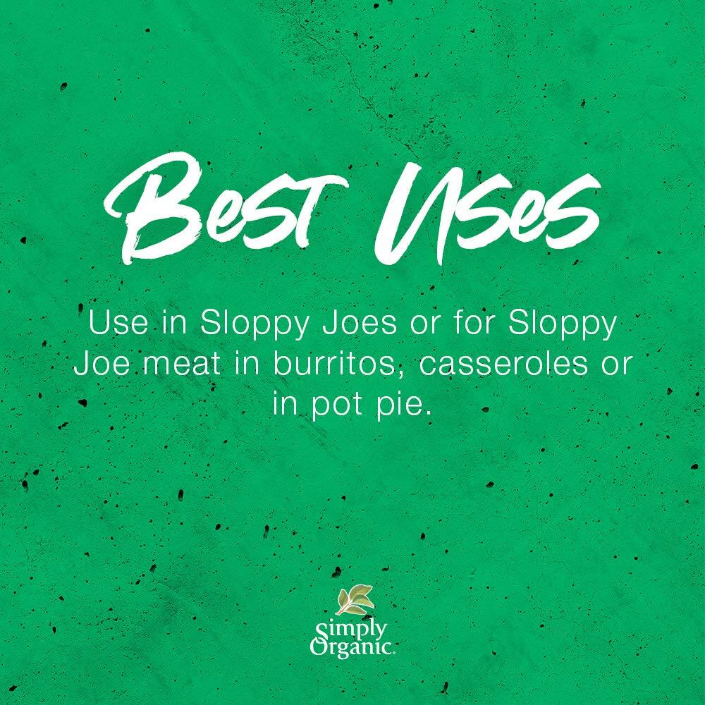 Simply Organic Sloppy Joe, Certified Organic, Gluten-Free | 1.41 Oz | Pack Of 4
