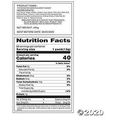 Rainbow Gummy Candy (38 Individually Wrapped Gummies) Party Edibles