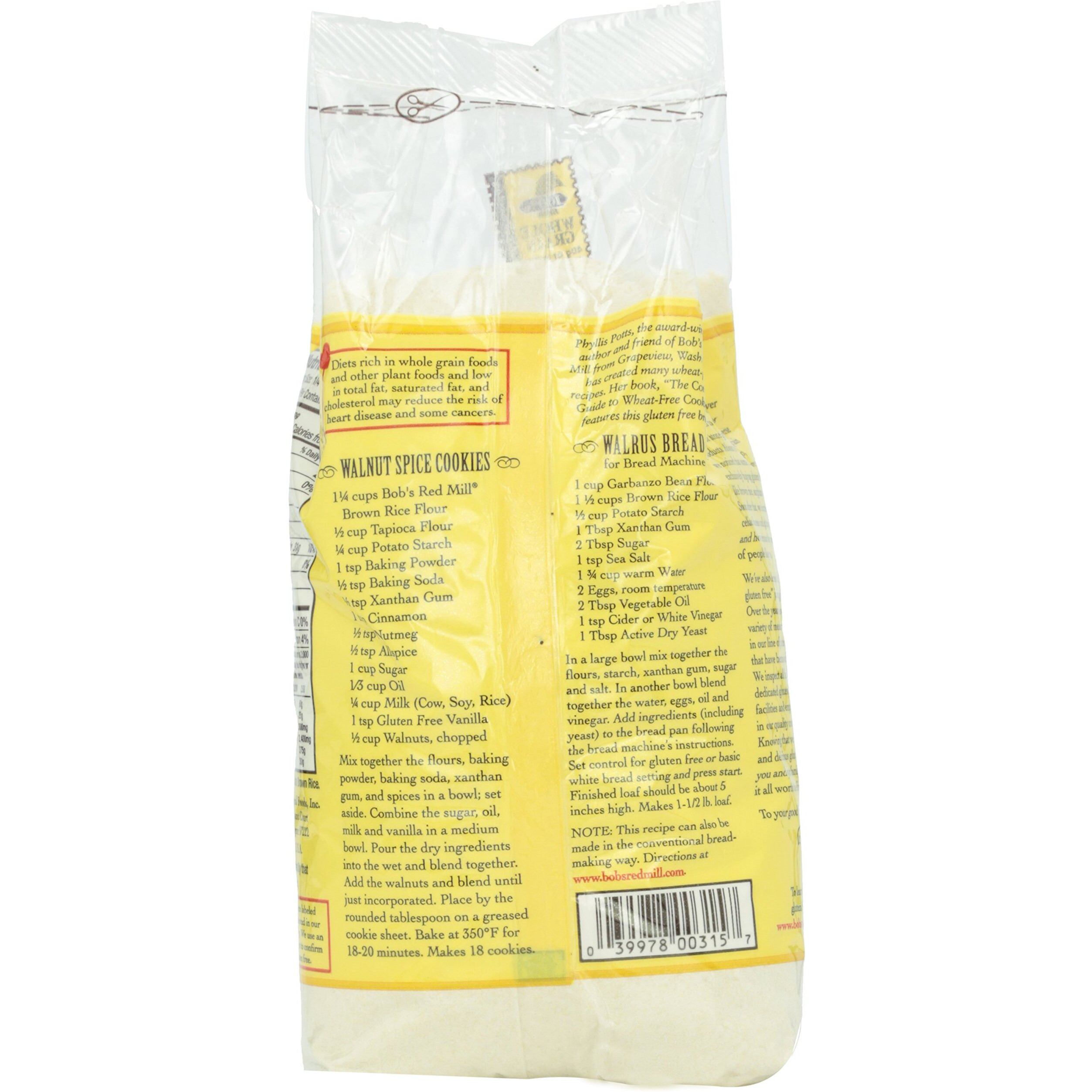 Bob's Red Mill, Whole Grain Brown Rice Flour, 1. Lb