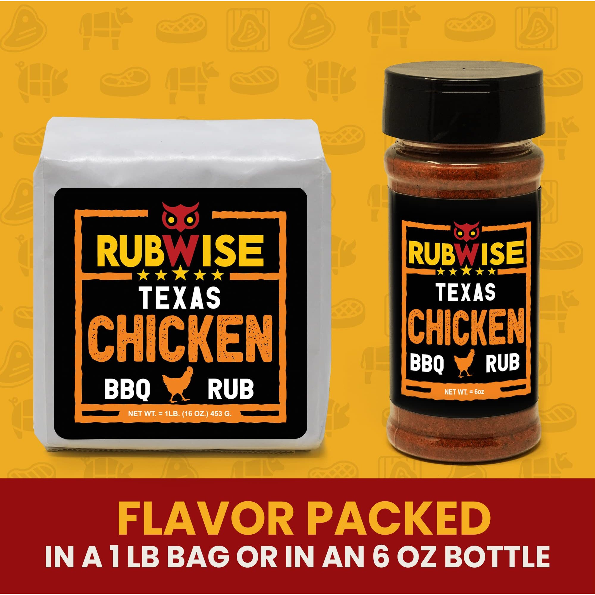 Rubwise Texas Style Bbq Chicken Rub (1Lb) | Premium Texan Bbq Rubs And Spices For Smoking And Grilling | Great For Chicken, Turkey, Duck, And Seafood |Poultry & Meat Seasoning Spice Dry Rub (No Msg)