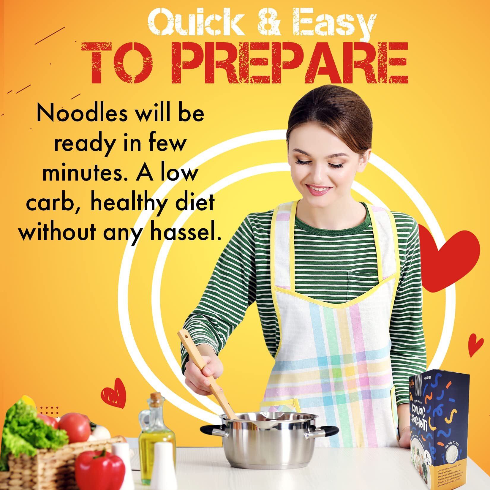 Fusion Select Organic Konjac Noodles - Shirataki Rice, Angel Hair, Spaghetti, Knots, Spaghetti - Healthy Diet Pasta - Rich In Fiber - Vegan, Keto, Paleo-Friendly, Zero Gluten, Low-Carb & Low-Calorie