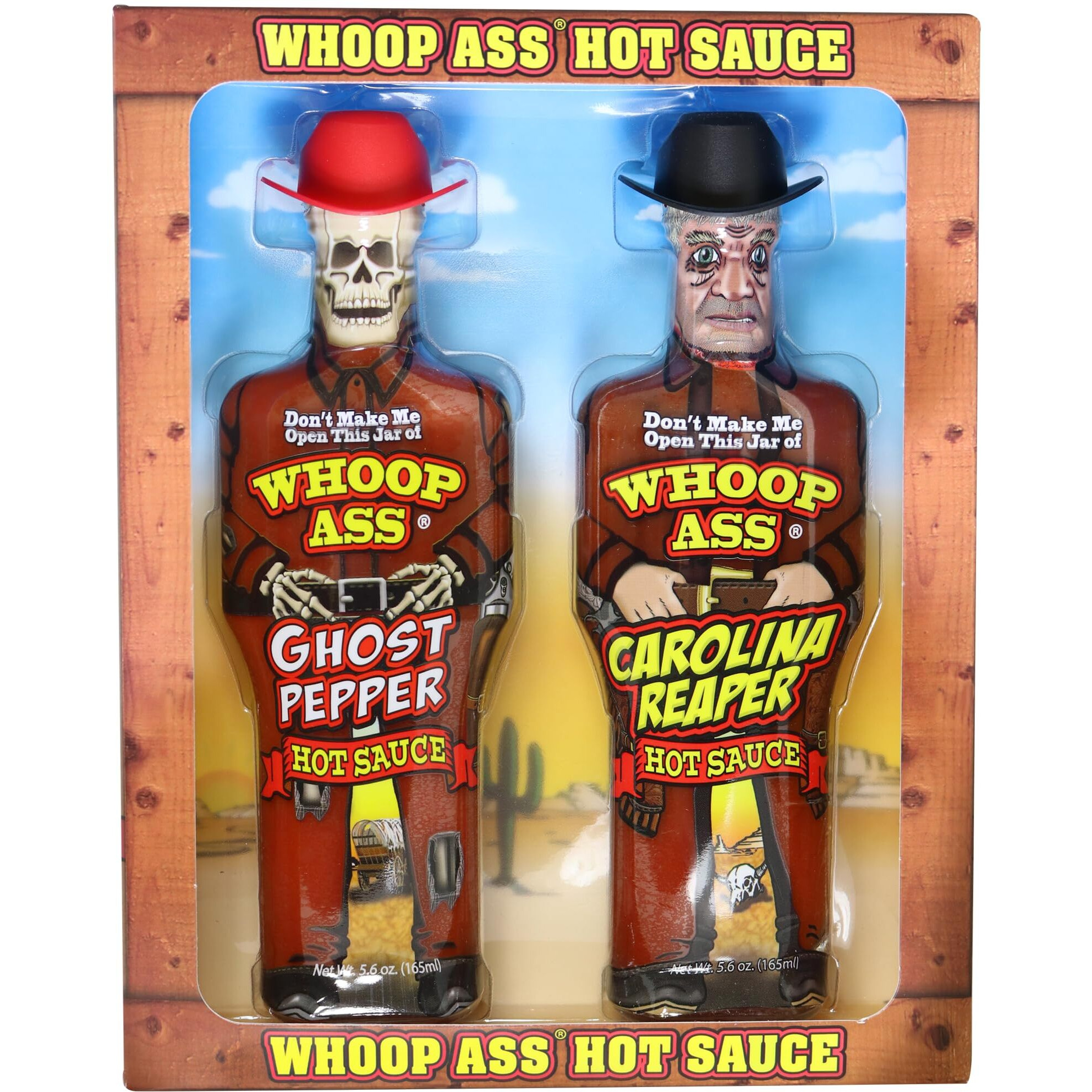 Premium Ghost Pepper Hot Sauce And Carolina Reaper Hot Sauce Gift Set - Packaged In Collectible Figurine Bottles - Perfect For Chicken Wings Or A Gift For The Hot Sauce Fanatic