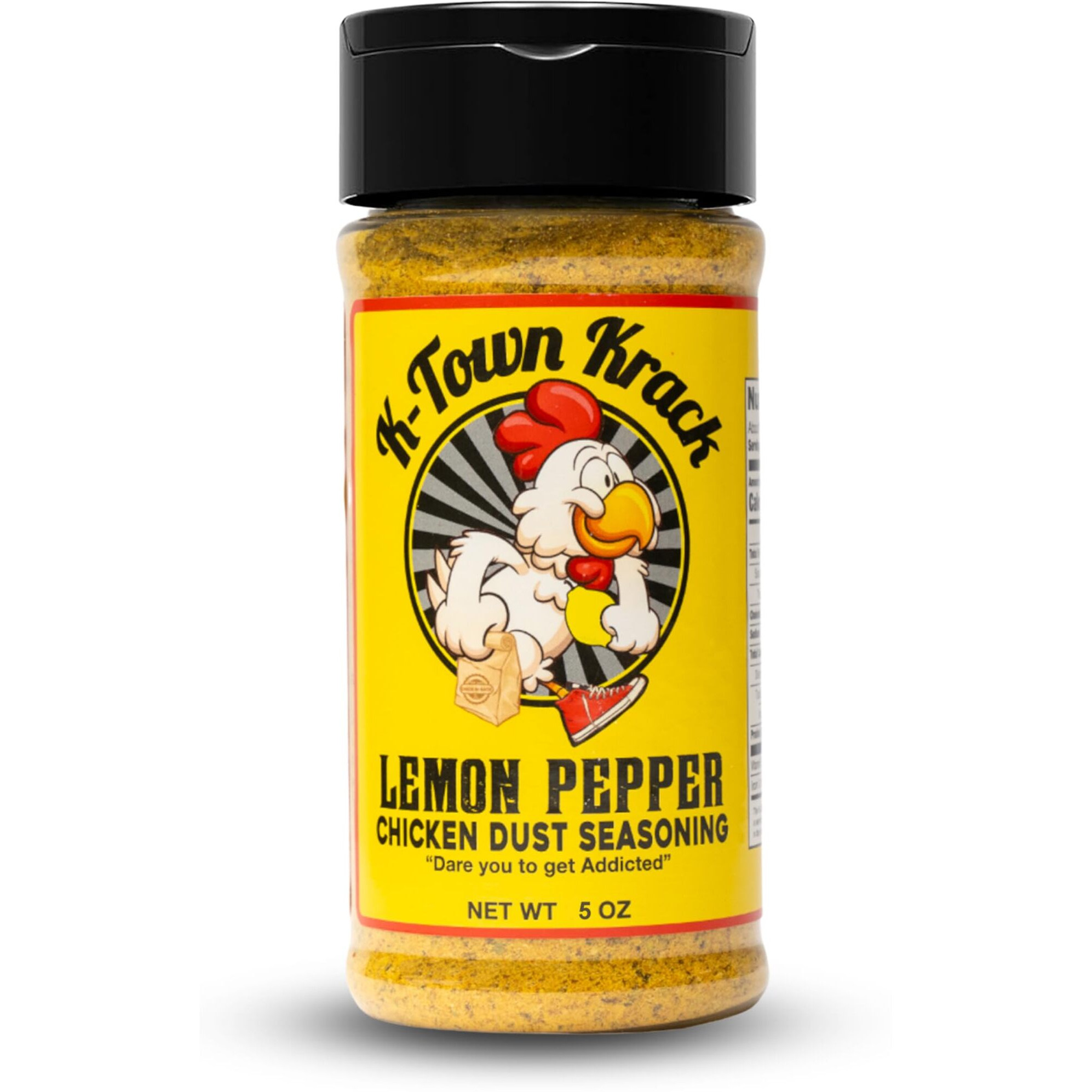 K-Town Krack- Lemon Pepper Chicken Dust Seasoning - Lemon Pepper Seasoning, Bbq Rub Seasoning For Chicken, Beef, Pork, Fish- Chicken Seasoning, Lemon Pepper Powder Wing Rub, Spice Rub, Wing Seasoning 5Oz