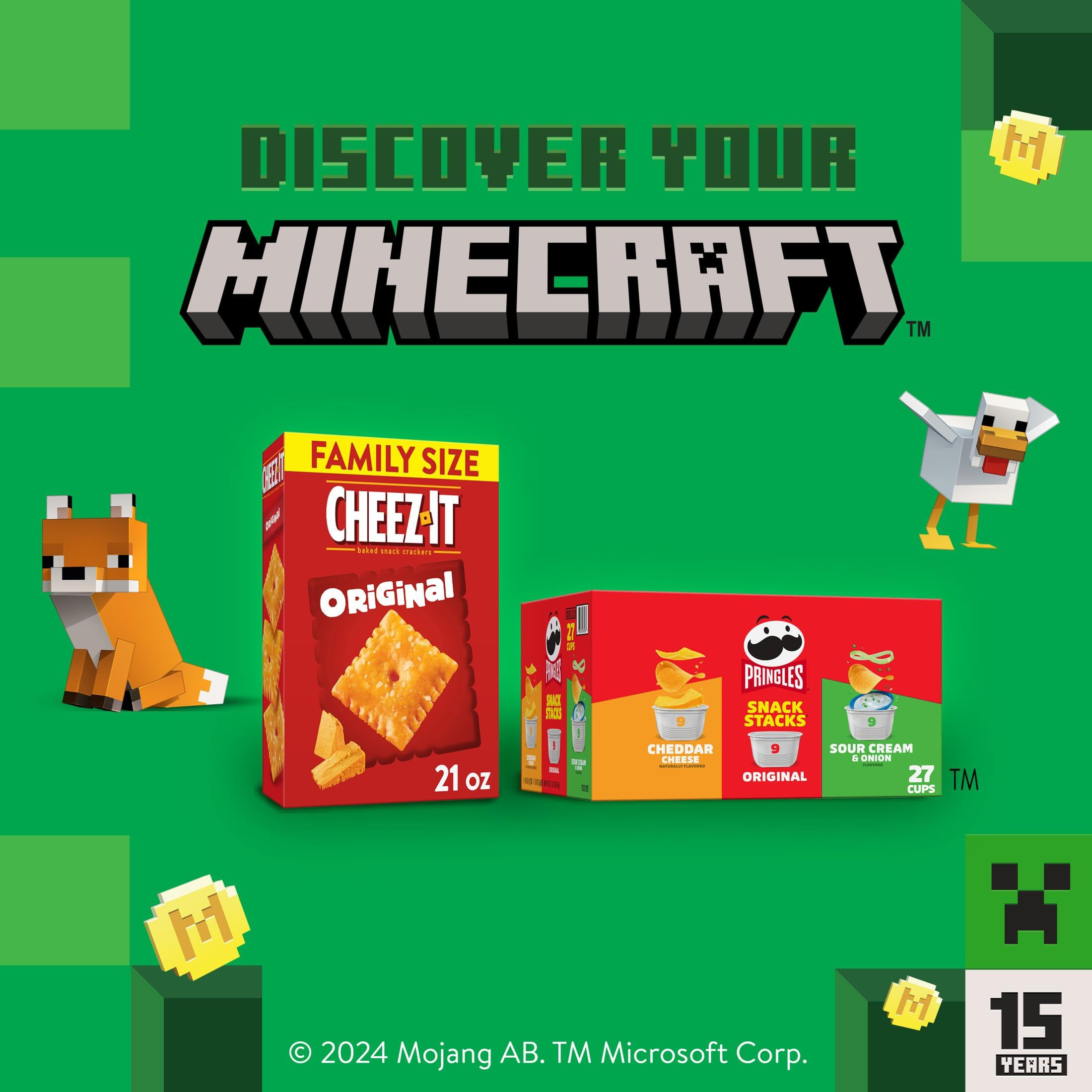 Cheez-It Snap'D Cheese Cracker Chips, Thin Crisps, Lunch Snacks, Cheddar Sour Cream And Onion, 45Oz Case (6 Bags)