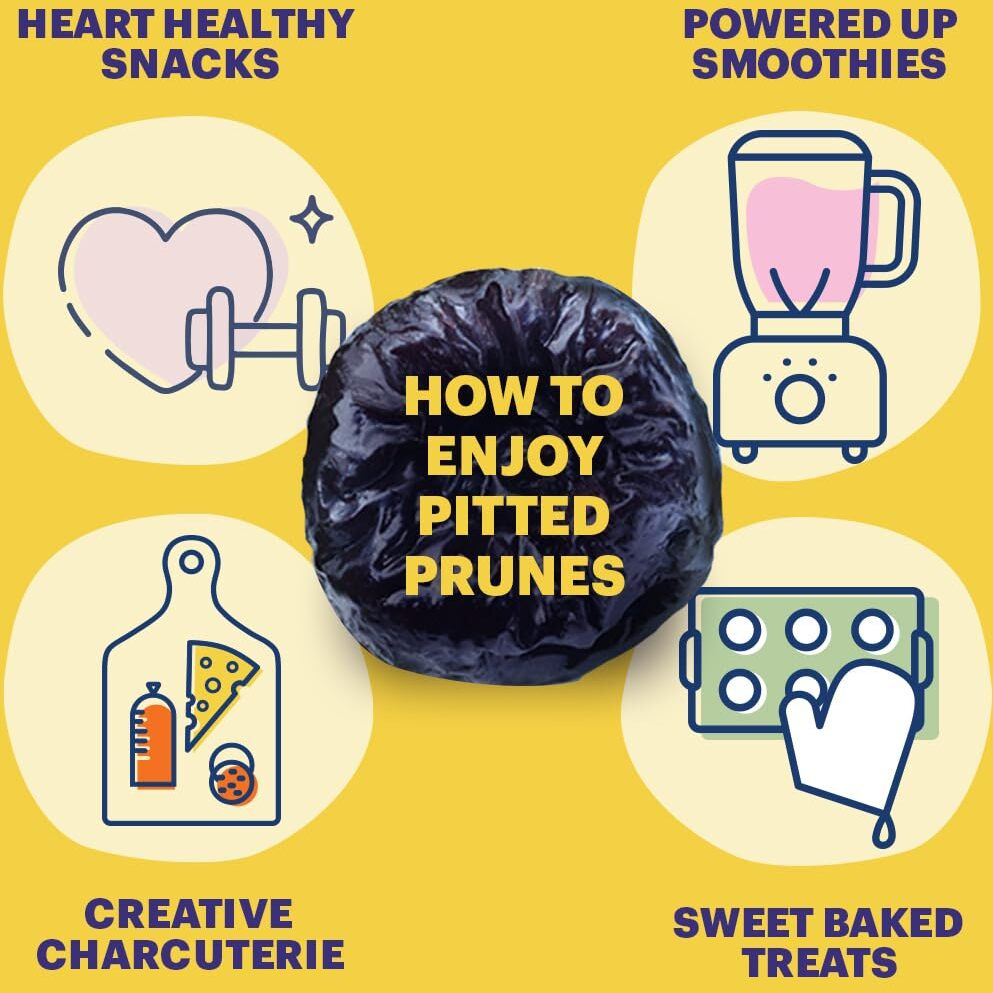 Sunsweet Amazin' Prunes Ones - Prunes Pitted Unsweetened & Dried - Gluten Free, Vegan, Low Fat - Fiber & Minerals - 12 Oz Pouch - 8 Pack