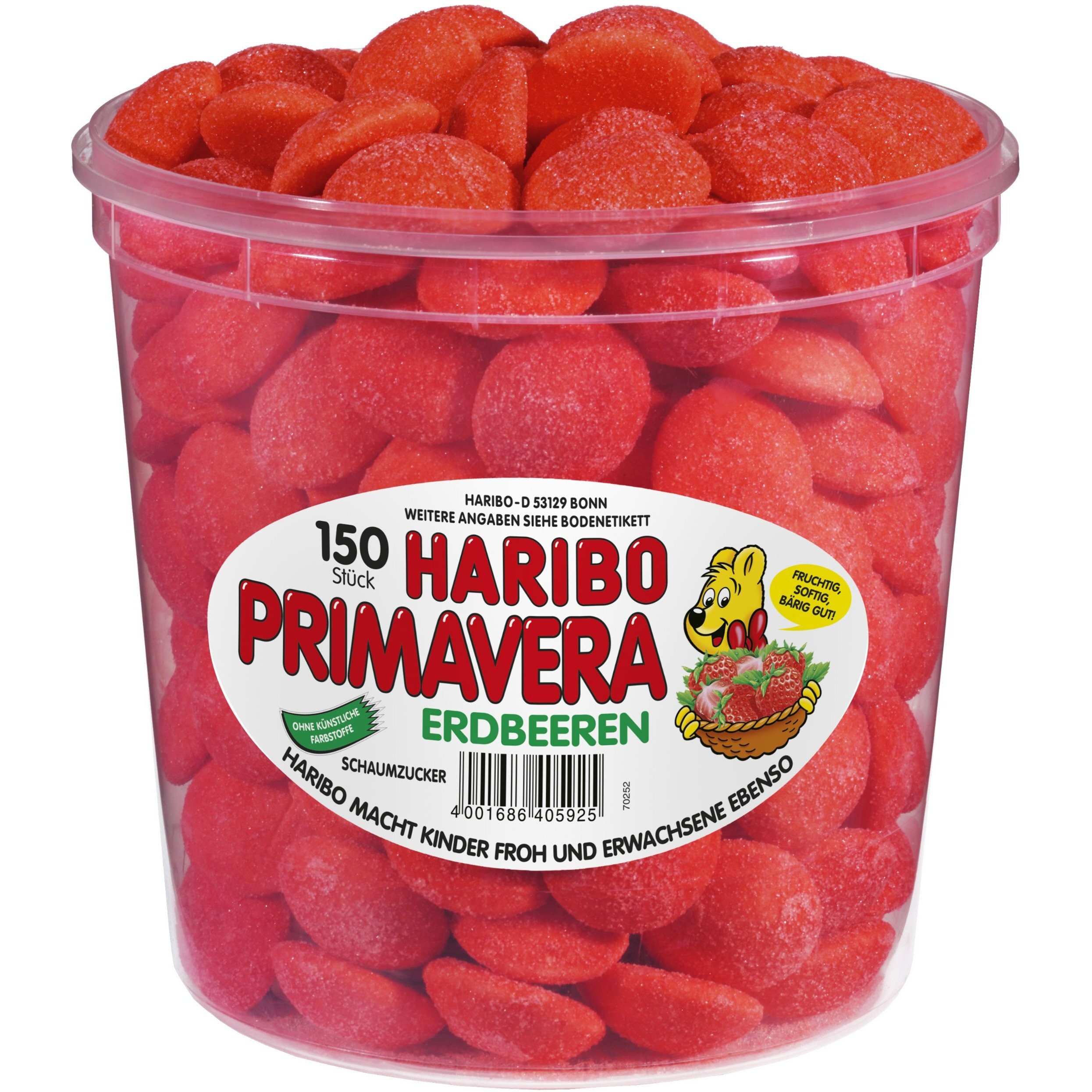 Haribo Primavera Erdbeeren ( Haribo Primavera Strawberries ) , 1 Pack (1 X 1,05 Kg Dose)