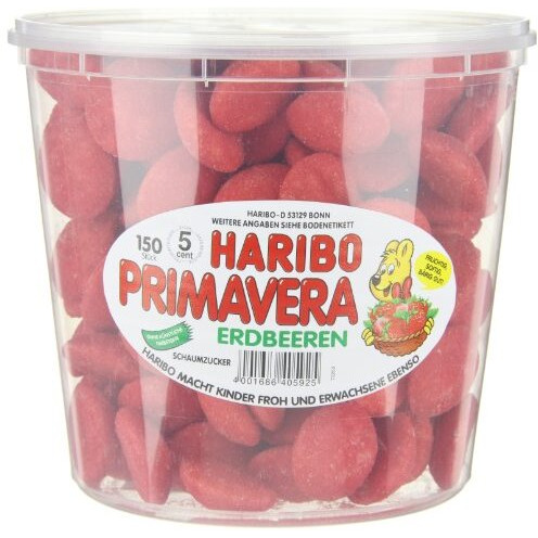 Haribo Primavera Erdbeeren ( Haribo Primavera Strawberries ) , 1 Pack (1 X 1,05 Kg Dose)