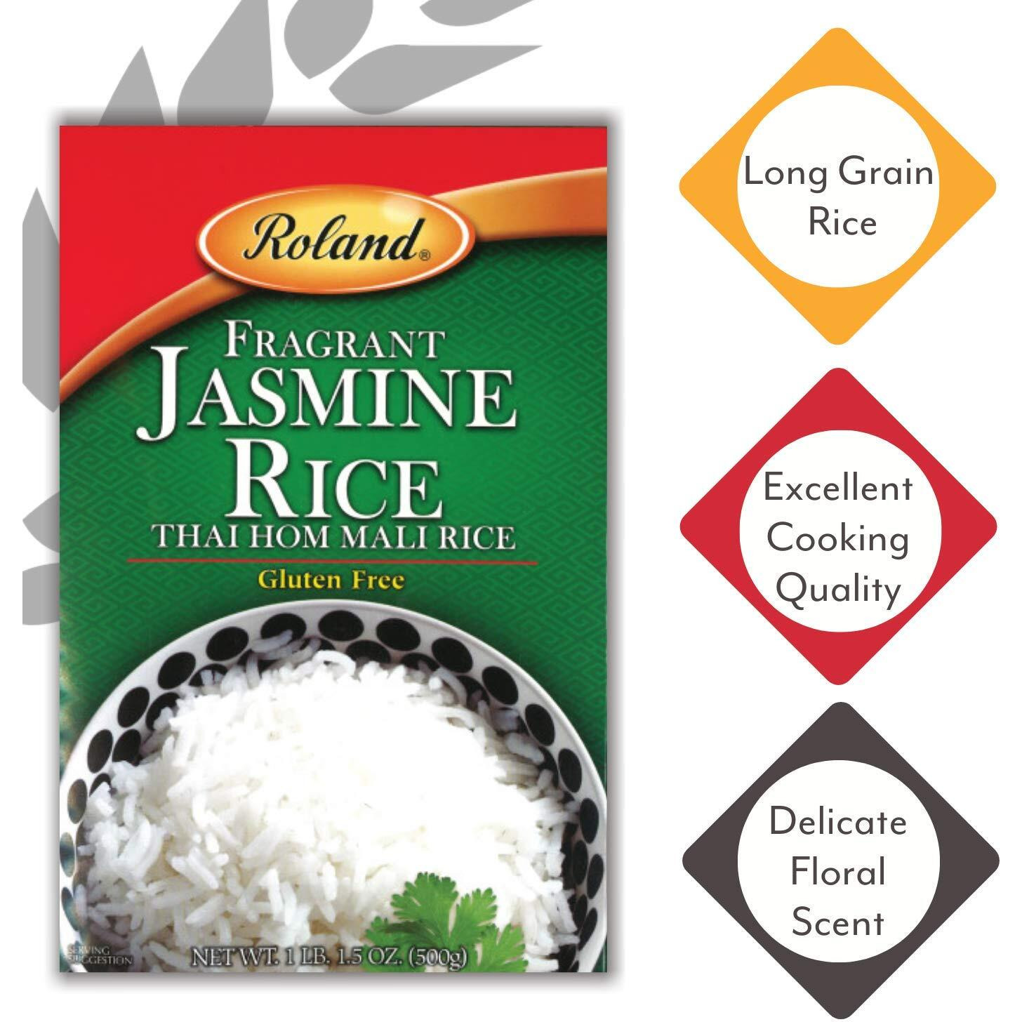 Roland Foods Fragrant Jasmine Rice From Thailand, 17.5 Ounce, Pack Of 12