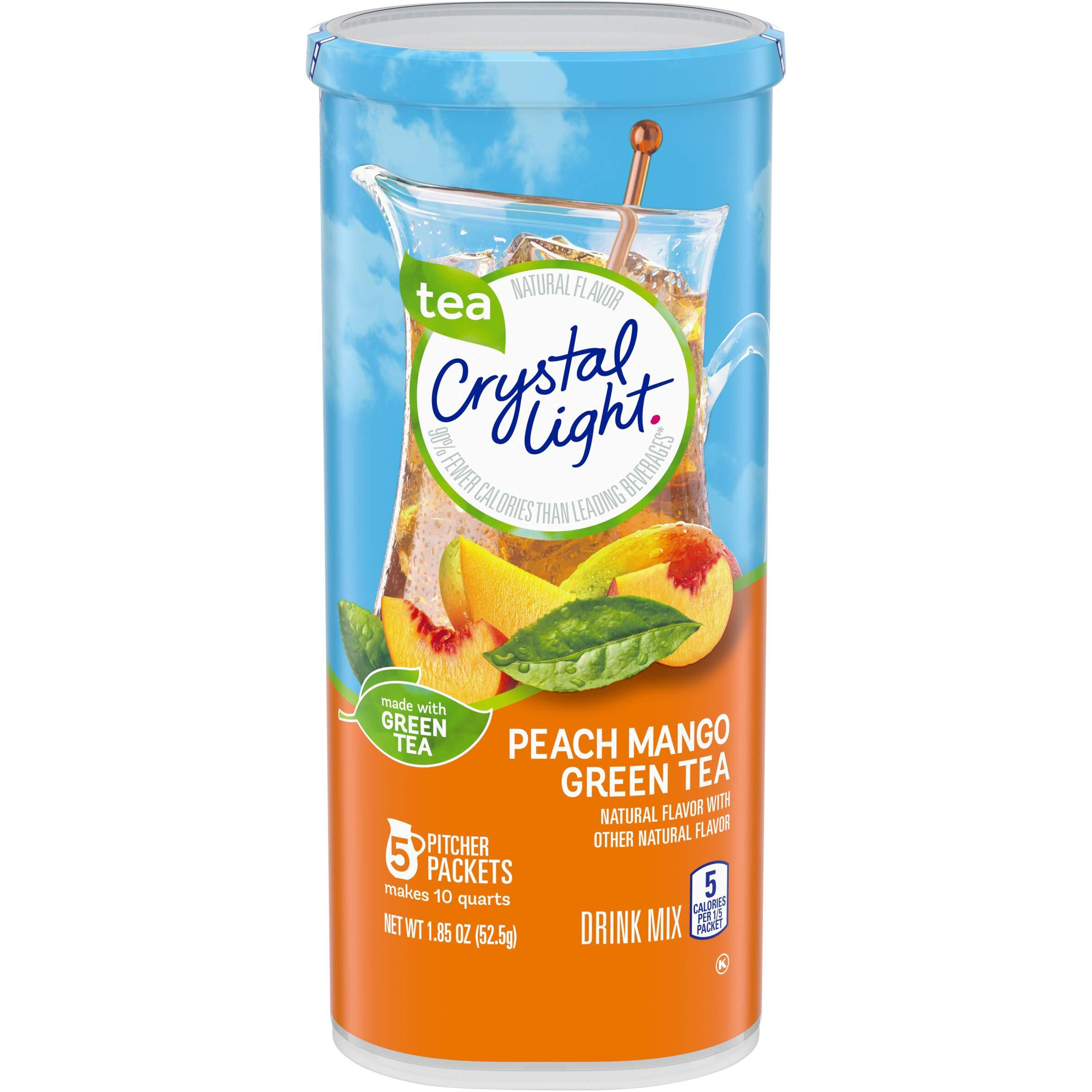 Crystal Light Peach Mango Green Tea Drink Mix, 10-Quart Box