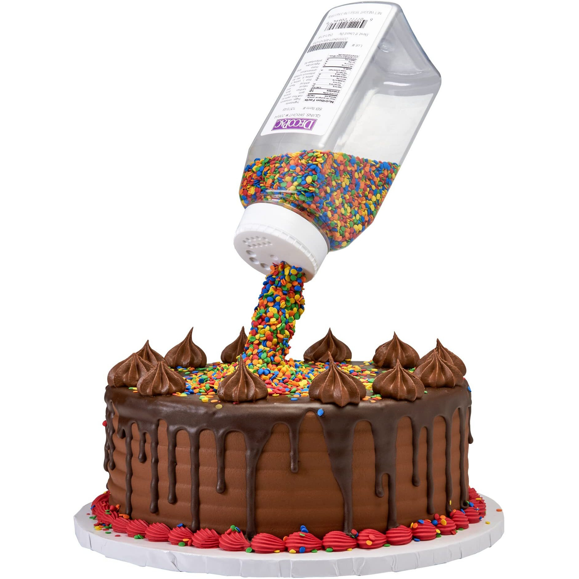 Decopac Quins Fancy Sprinkles, 19.5Oz, Candy Sprinkles In Handheld Container, Edible Sprinkles For Celebration Cakes, Cupcakes, Cookies - Bright Confetti Quins