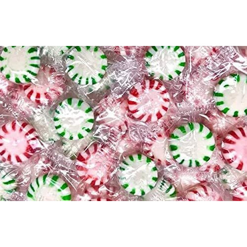 Firstchoicecandy Starlight Mint Hard Candy Disc (10 Pound (Pack Of 1), Red White Green Mint)