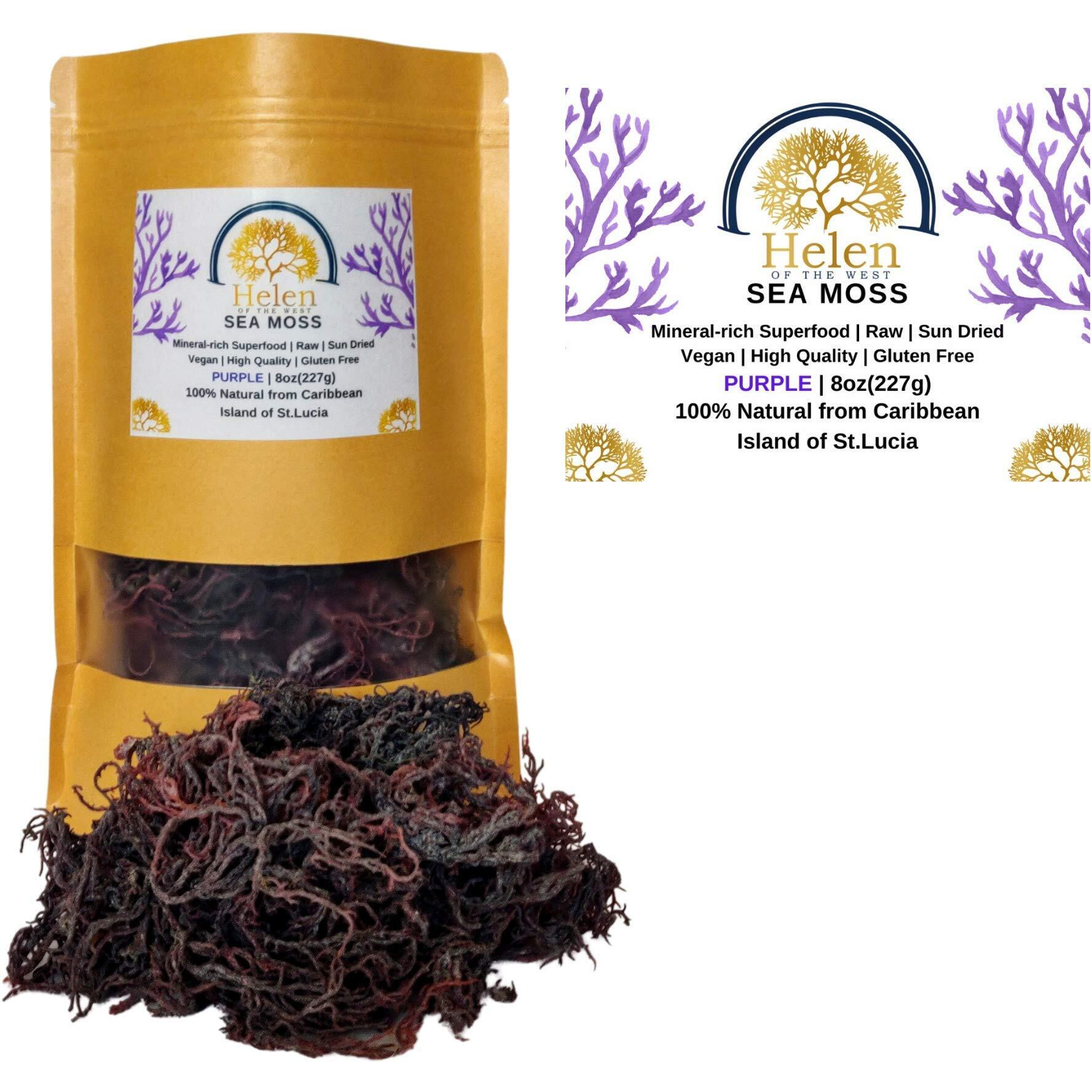 Wildcrafted Sea Moss | Gold - Purple - Green - Mixed | 100% Natural Irish Moss From St.Lucia | Mineral-Rich Superfood | 8Oz Sun-Dried Moss | No Preservatives No Chemicals