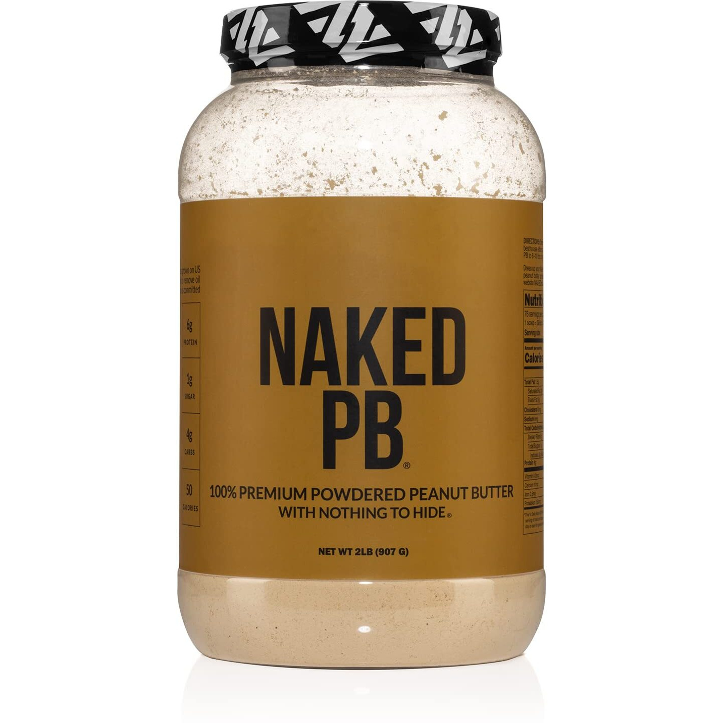 2 Lb Powdered Peanut Butter From Us Farms - Bulk, Only 1 Ingredient - Roasted Peanuts, Vegan, No Additives, Preservative Free, No Salt, No Sugar - 76 Servings - Naked Pb