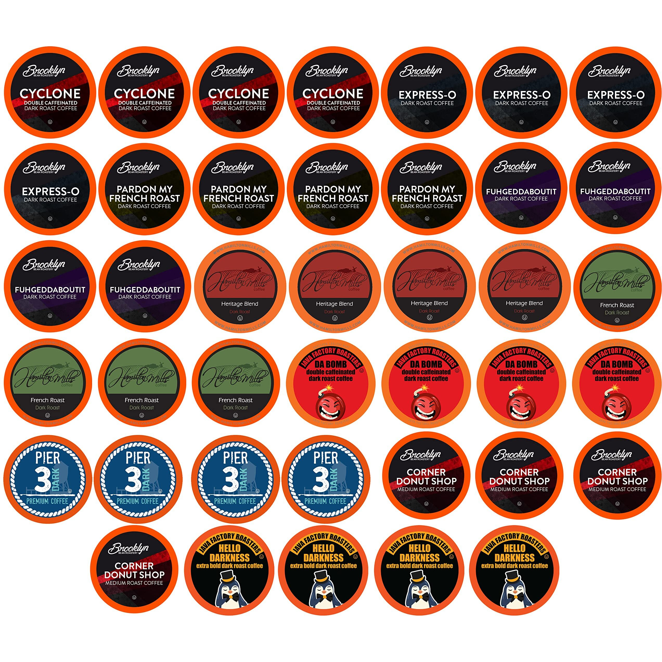 Two Rivers Coffee Bold & Dark Roast Coffee Pods, Compatible With 2.0 Keurig K-Cup Brewers, Assorted Bold Variety Pack, 40 Count