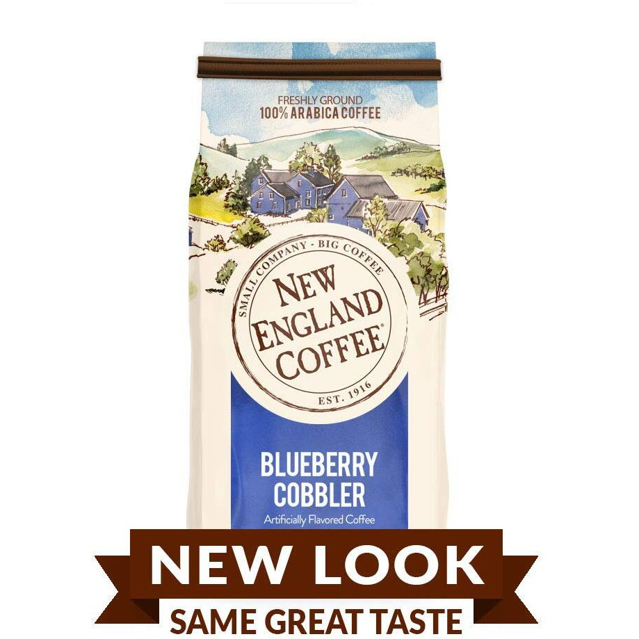 New England Coffee Blueberry Cobbler Medium Roast Ground Coffee, 11Oz Bag (Pack Of 3)