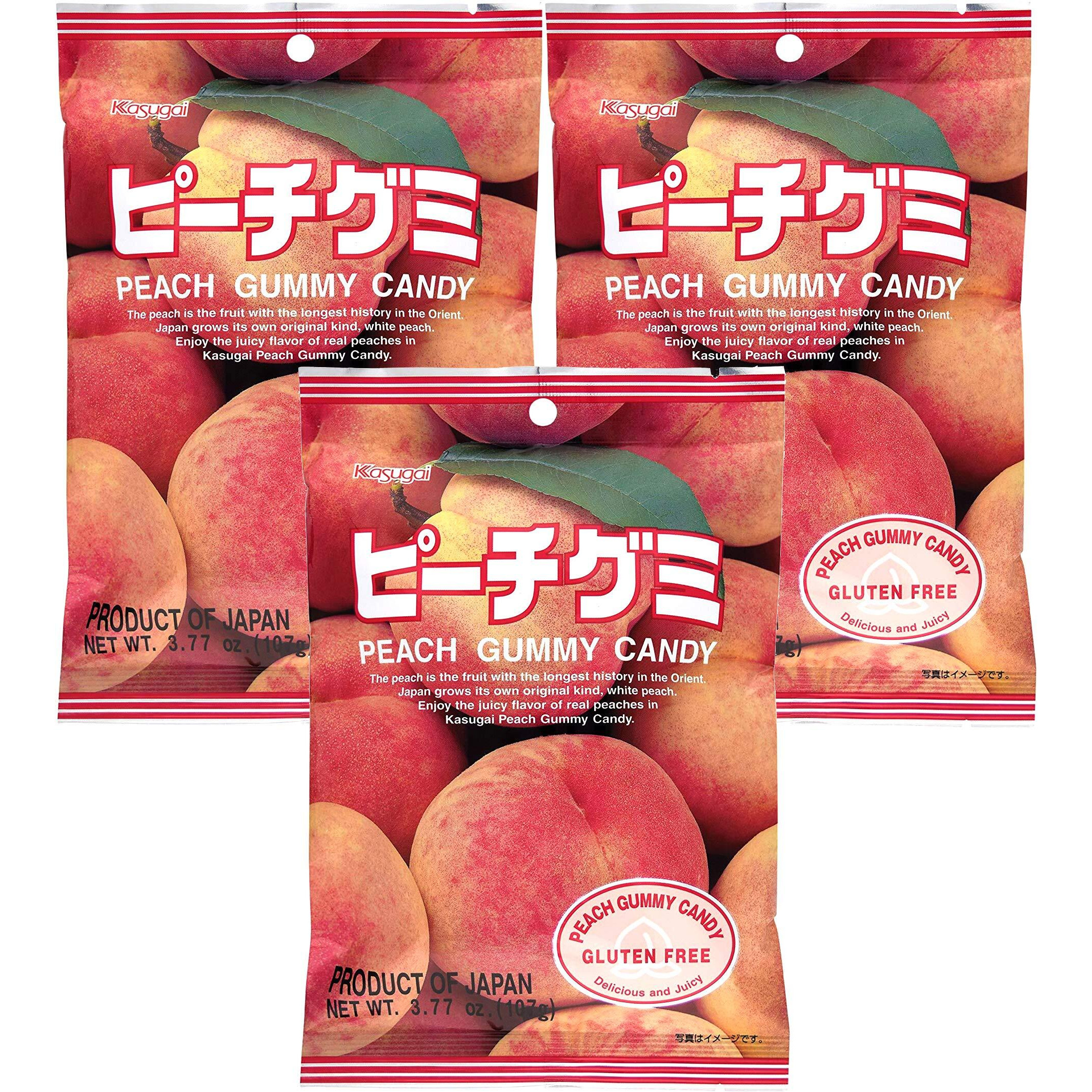 Kasugai Peach Gummy Candy 3.77Oz (3 Pack)