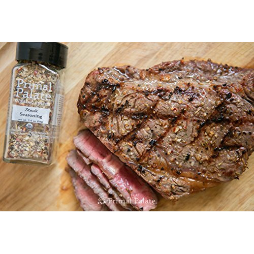 Primal Palate Organic Steak Seasoning, Certified Organic, 2.4 Oz Bottle