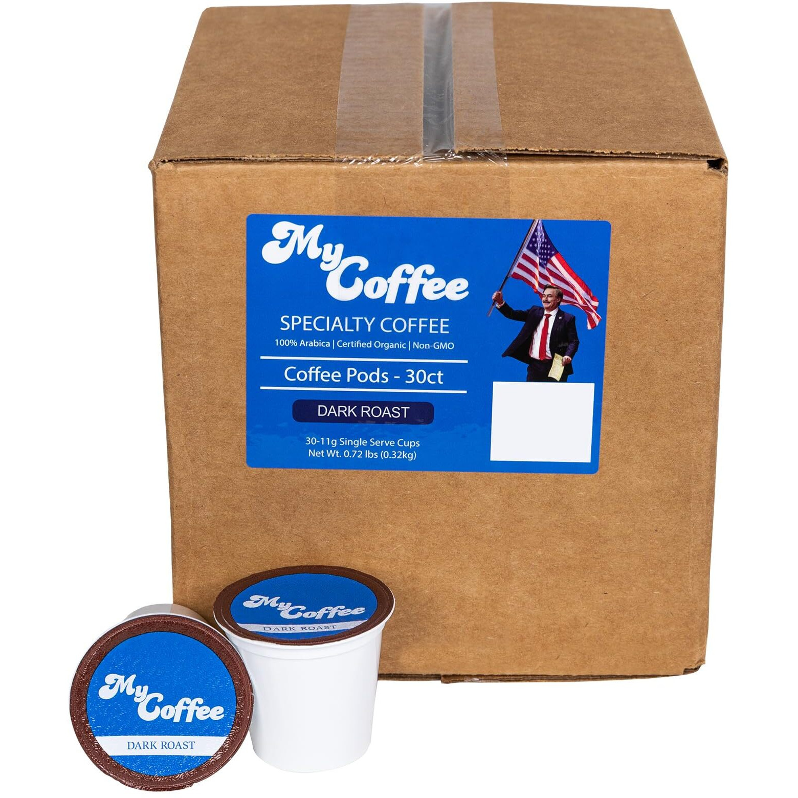 Coffee Pods Mycoffee - Organic, Specialty Grade, 100% Arabica, Non-Gmo Coffee [Dark Roast, 30 Ct Single Serve Pods]