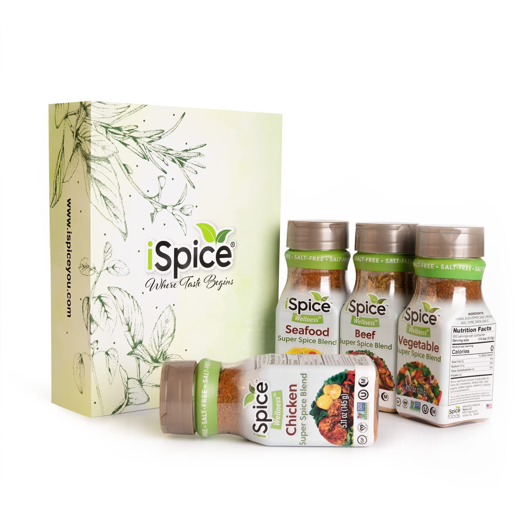Ispice - Salt-Free | Sugar Free | 100% Pure Wellness Salad Seasoning Fat Free Super Spice Blend | All Natural | Ready To Use As Is | No Preparation Is Necessary (4 Pack Keto Bundle)