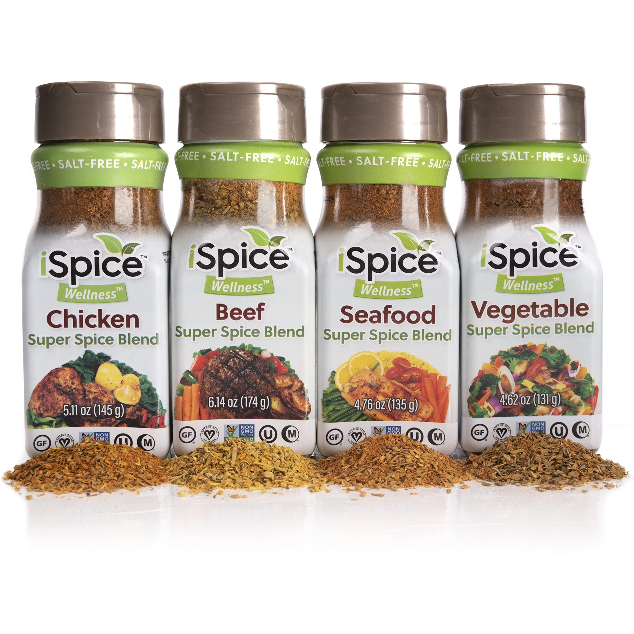 Ispice - Salt-Free | Sugar Free | 100% Pure Wellness Salad Seasoning Fat Free Super Spice Blend | All Natural | Ready To Use As Is | No Preparation Is Necessary (4 Pack Keto Bundle)