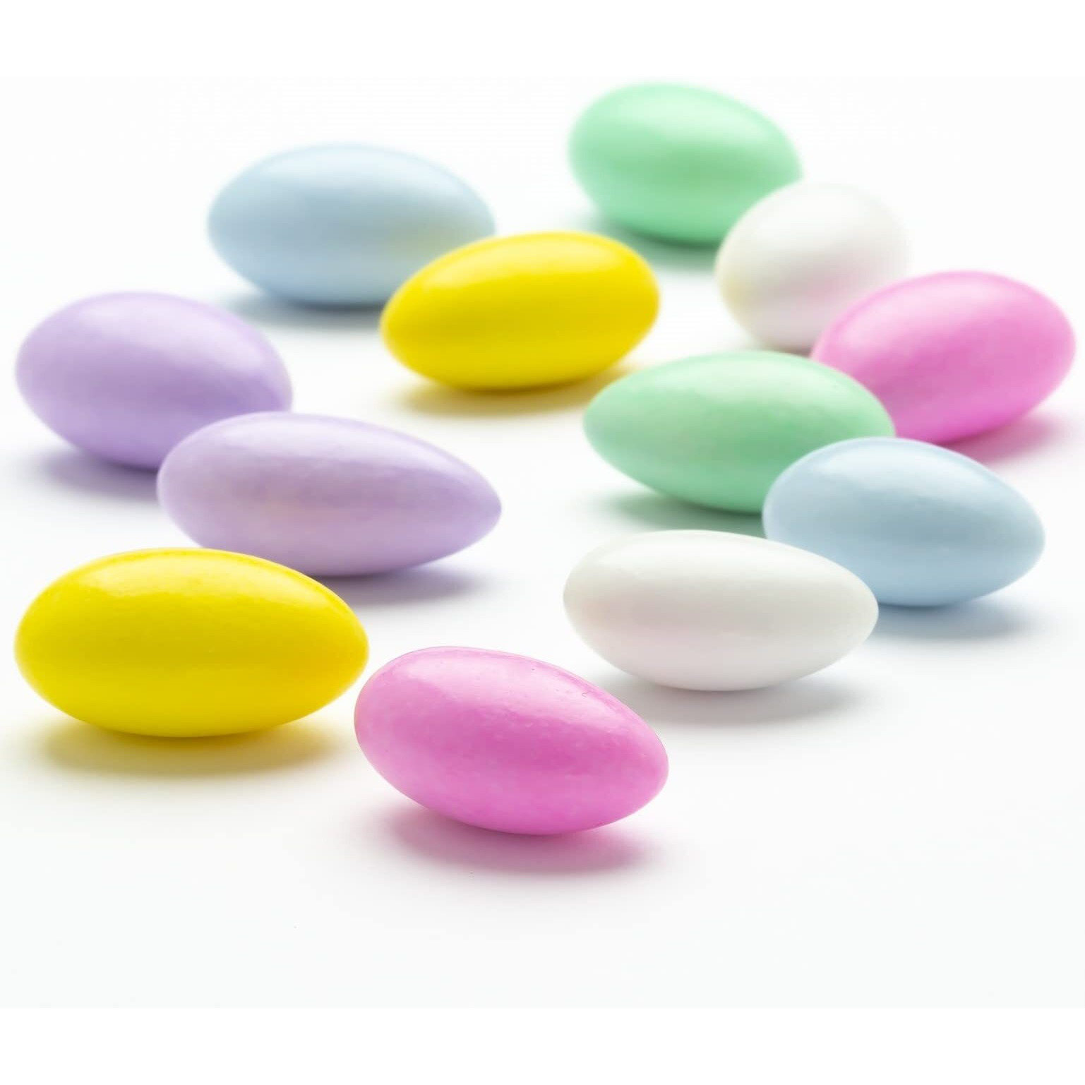 Sweetglob Jordan Almonds Party Colors Hard Candy (2 Pound, Assorted Pastel Colors)