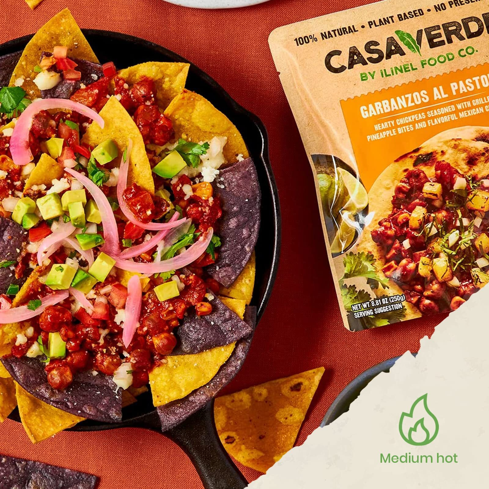 Casa Verde | Mexican Garbanzos Al Pastor, 100% Natural Food - Pack Of 6 - Real Taste | 100% Vegan & Non-Gmo, Plant-Based, No Preservatives