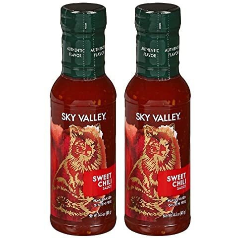 Sky Valley Sweet Chili Sauce - Mild Heat, Thai Sweet Chili Sauce, Use As Eggroll Or Spring Roll Sauce, Gluten-Free, Plant-Based, Non-Gmo Project Verified, Sweet Spicy Chili Sauce - 14.5 Oz, 2-Pack