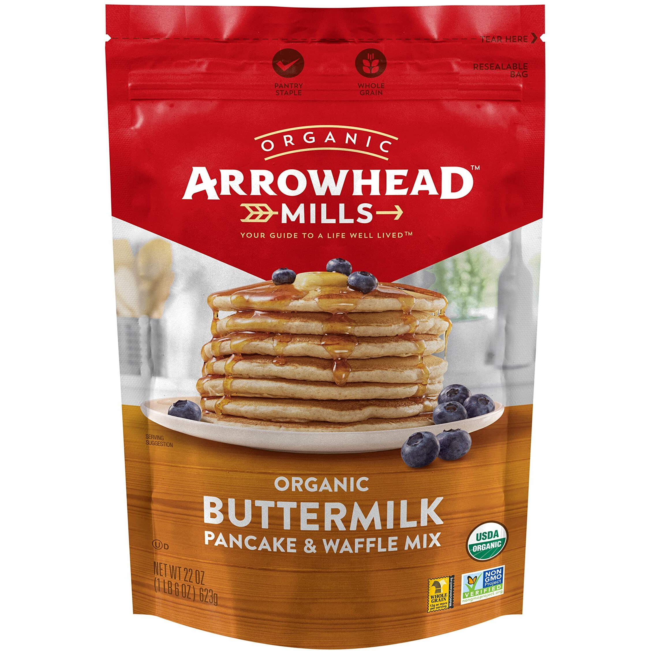 Arrowhead Mills Buttermilk Pancake & Waffle Mix, 26 Ounce (Pack Of 6)