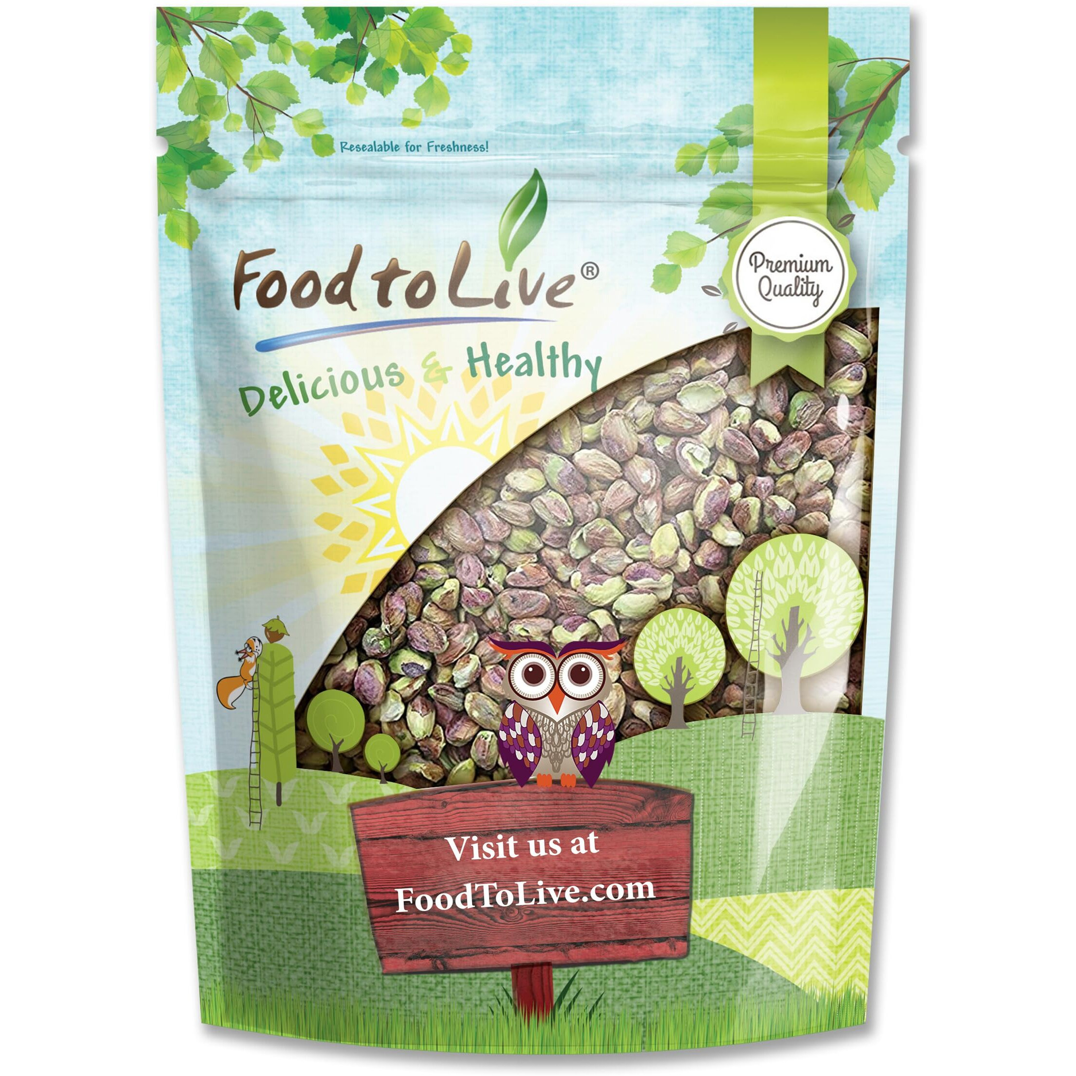 Food To Live No Shell Pistachios, 1.5 Pounds - Unsalted, Kernels, Sirtfood, Bulk. Pistachios Individual Packs. Wonderful Keto And Paleo Snack