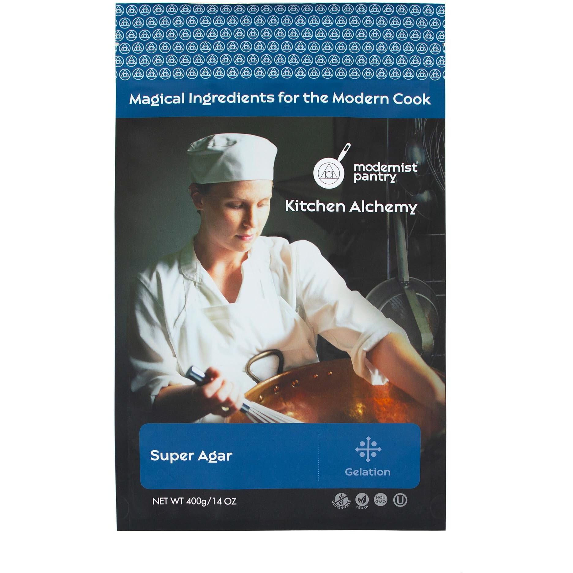 Pure Super Agar Powder - High Gel Strength Gracilaria Algae  Non-Gmo Vegan Ou Kosher Certified - 400G/14Oz