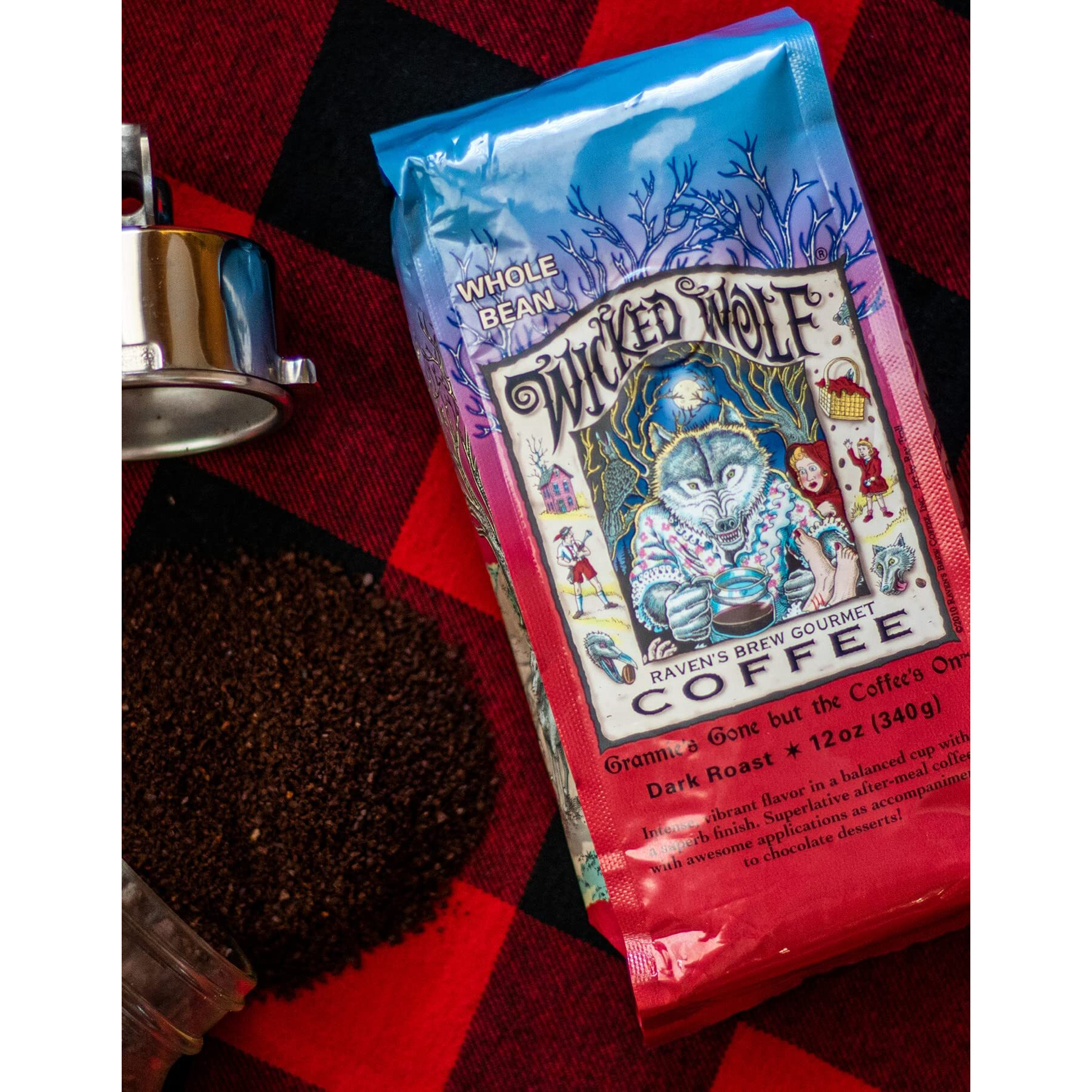 Raven's Brew Coffee Full Bodied Coffee Dark Roast Ground - Wicked Wolf 2Lb