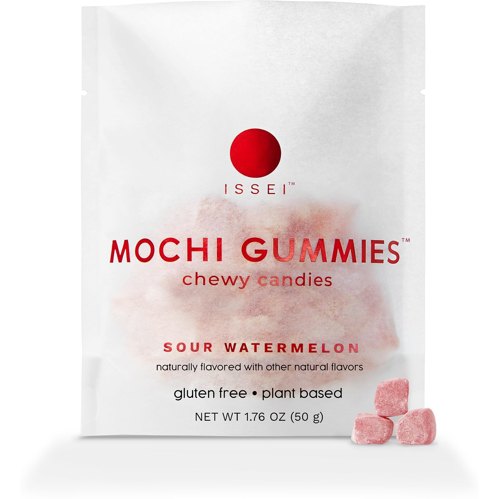 Issei Mochi Gummies Chewy Candy | Soft & Chewy | Award Winning | Gelatin-Free, Non-Gmo, Kosher | Delicious Snack | 1.76 Oz (1.76 Ounce, Watermelon)