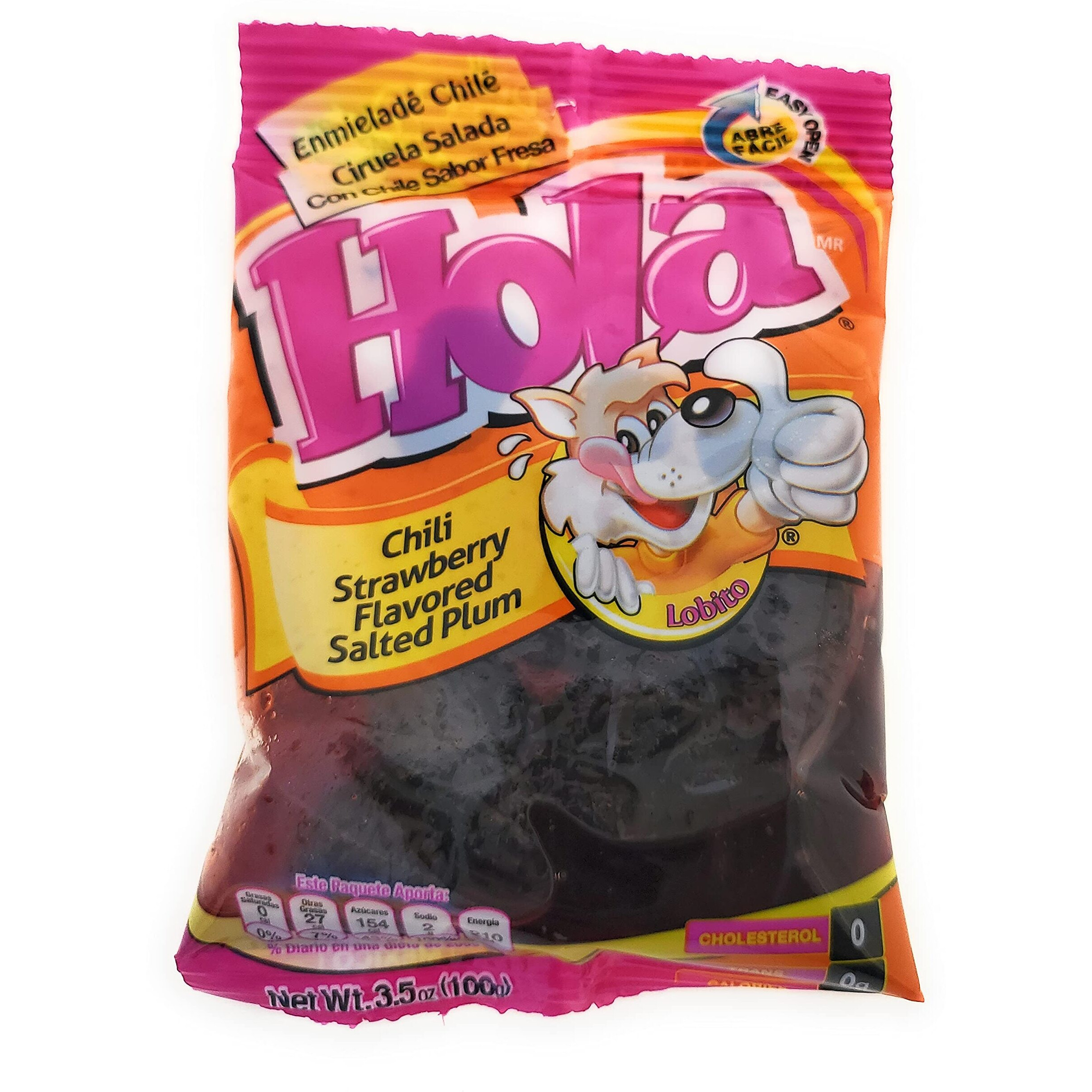 Salado Enmielado Con Chile - Saladulces Hola Lobito - Strawberry Flavored Salted Plums - 3.5 Oz - 3 Units