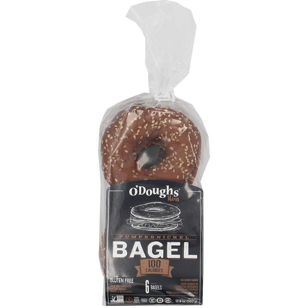 O'Doughs Thins - Pumpernickel Bagels10.6 Oz | Presliced | Good Source Of Fibre, Cholesterol Free, Trans Fat Free.| Pack Of 3 |