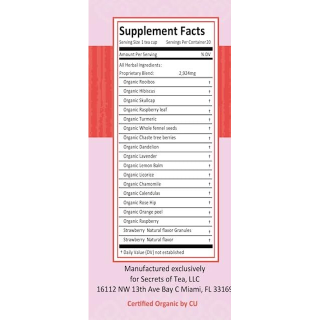 Secrets Of Tea Organic Pms Tea, 20 Tea Bags, 1.41 Oz