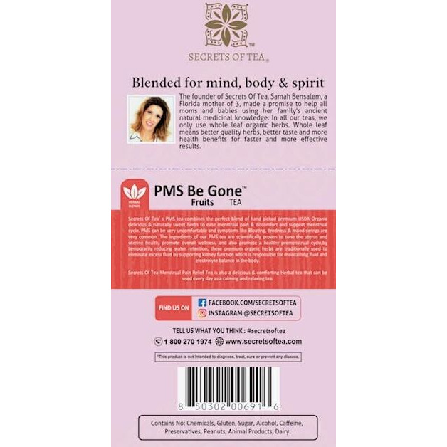 Secrets Of Tea Organic Pms Tea, 20 Tea Bags, 1.41 Oz