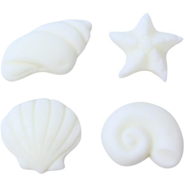 Oasis Supply Seashells And Starfish Sugar Decorations, Cupcake Toppers, 12 Count