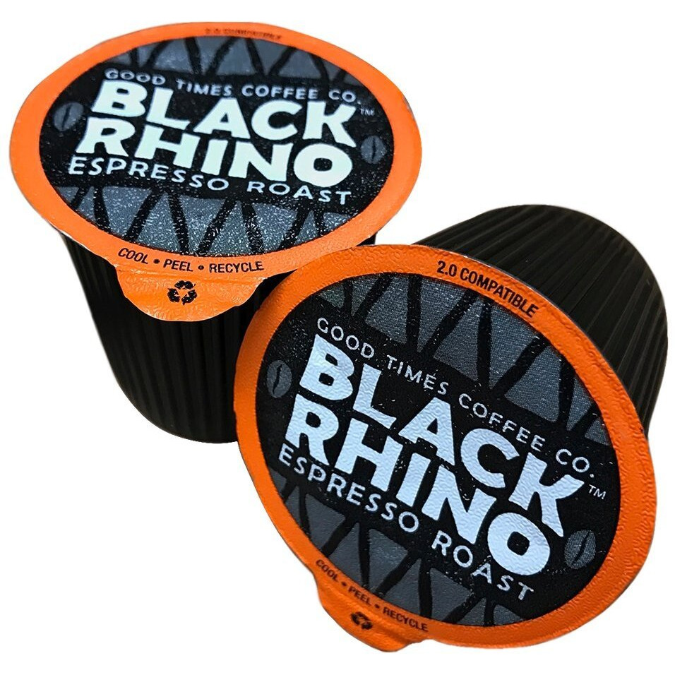 Black Rhino Espresso Roast Coffee, Single Serve Cups For Keurig K-Cup Brewers, 36 Count