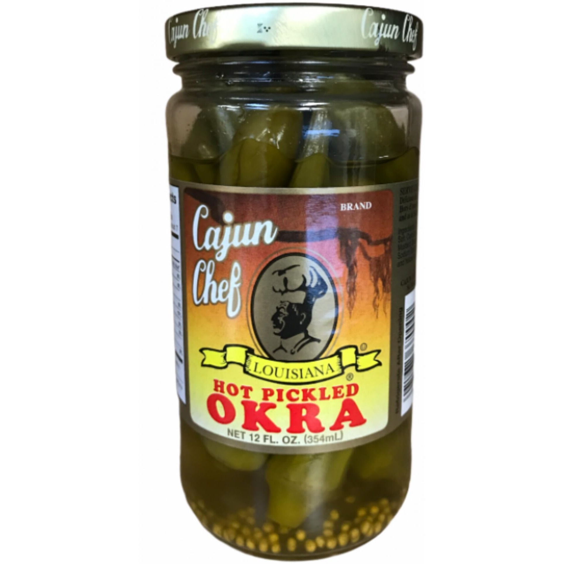 Cajun Chef Hot Pickled Okra 12Oz (Pack Of 1) - Great In Bloody Mary's - Versatile Garnish For Sandwiches, Salads, Martini's, Cheese Boards, And More (Hot Pickled Okra 12Oz)