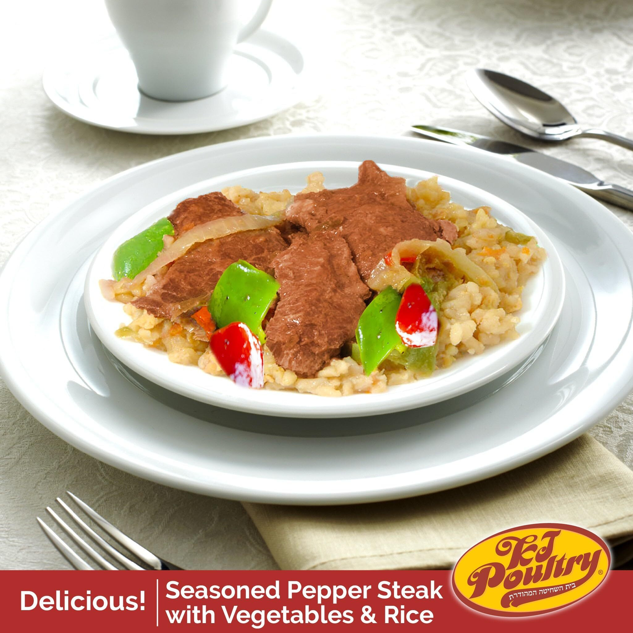 Kosher Beef Pepper Steak & Rice, Mre Meat Meals Ready To Eat (3 Pack) Prepared Entree Fully Cooked, Shelf Stable Microwave Dinner - Travel, Military, Camping, Emergency Survival Protein Food Supply