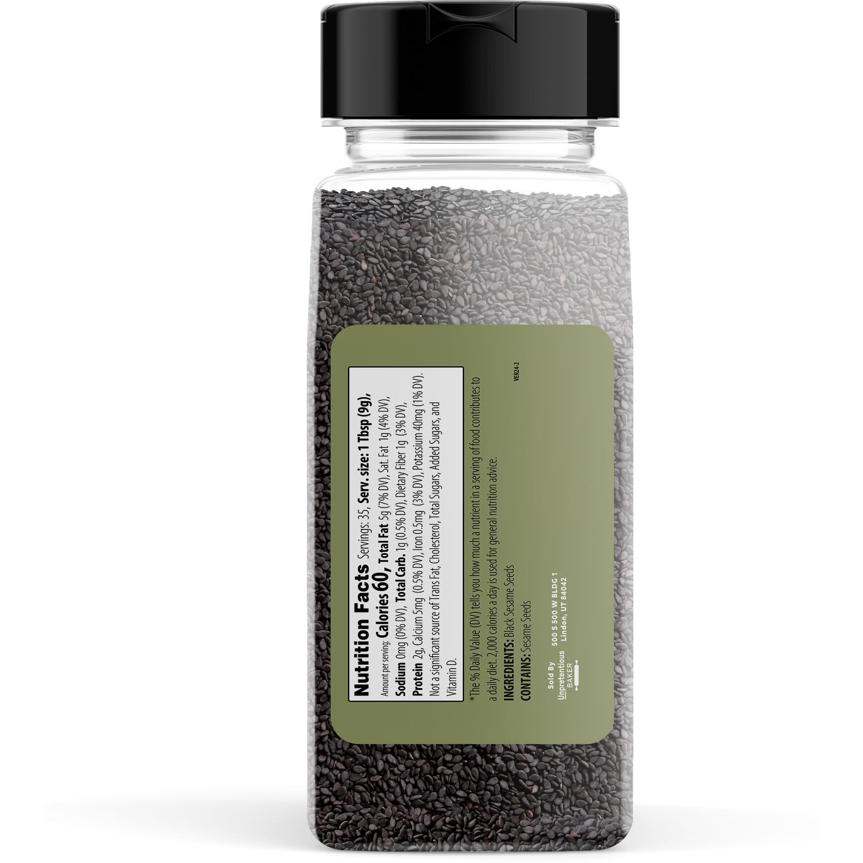Unpretentious Black Sesame Seeds, 2 Cups, Whole, Natural, And Nutty Flavor