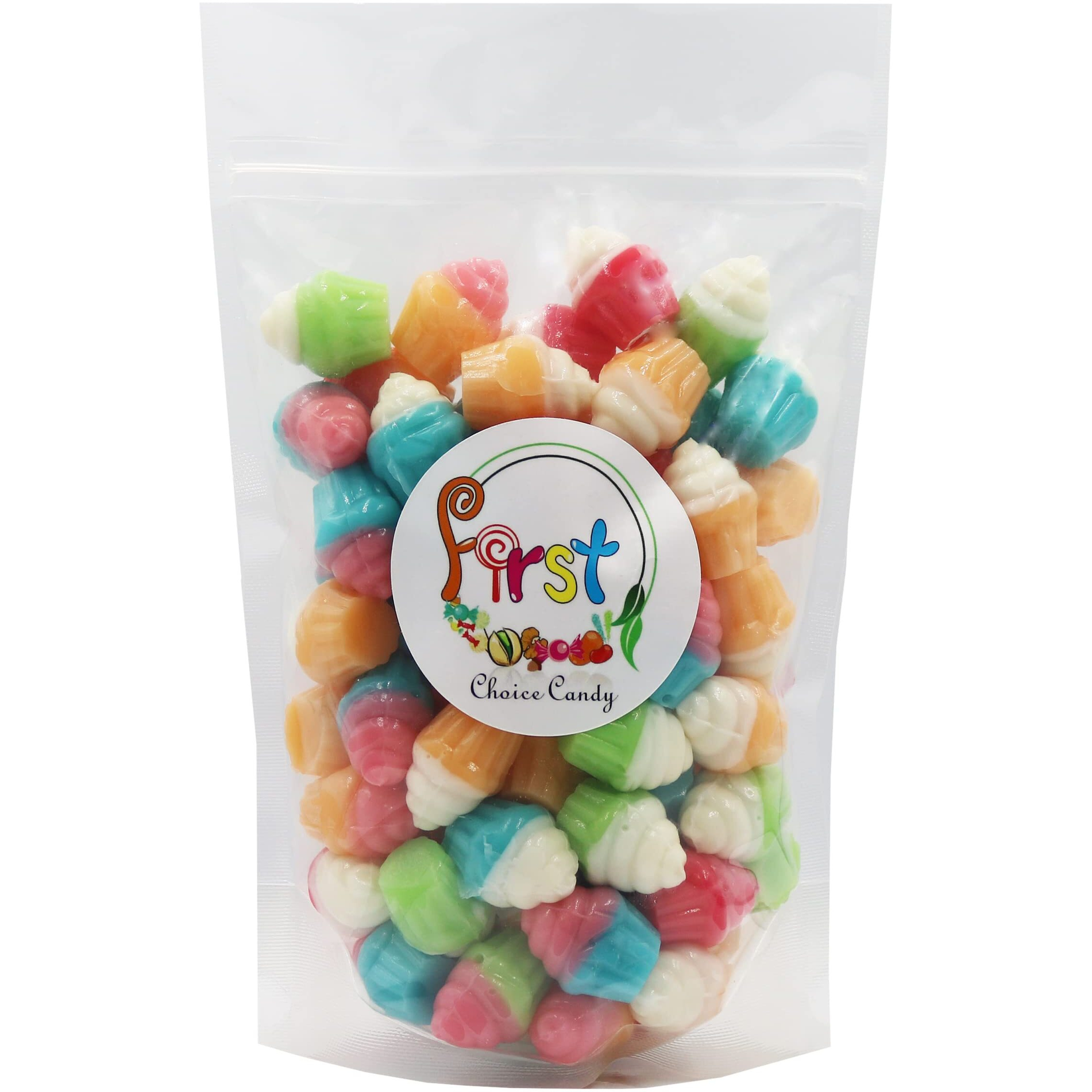 Firstchoicecandy 3D Rainbow Juicy Gummy Candy (3D Cupcake, 2 Pound)