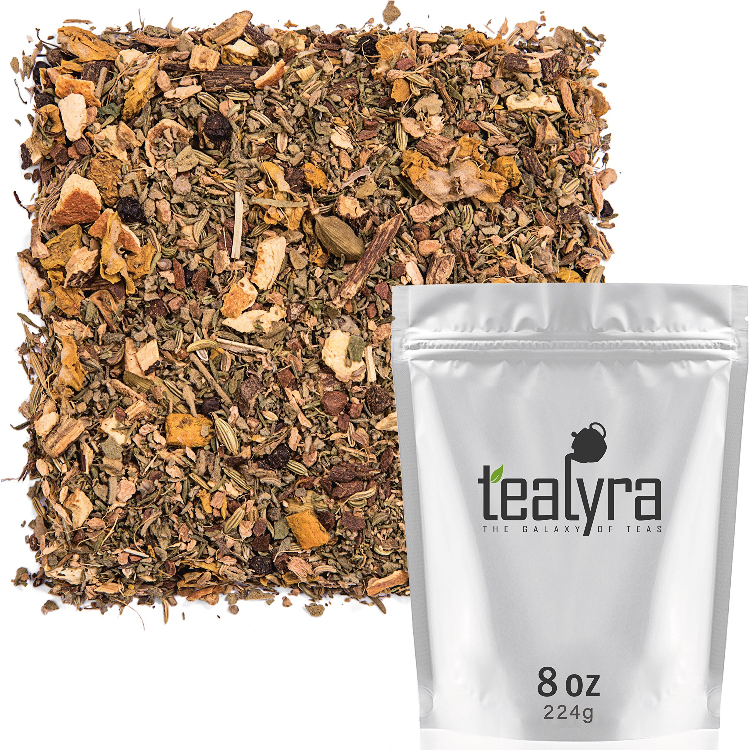 Tealyra - Holistic Health Tea - Turmeric Healthy Tonic - Ginger - Fennel - Cinnamon - Loose Leaf - All-In-One Wellness Blend - Caffeine-Free - 224G (8-Ounce)