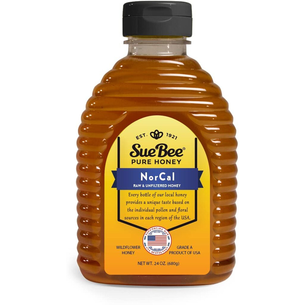 Sue Bee Honey Regional Northern California Honey, Strained, Unfiltered Beekeeper-Owned Co-Op Honey, 24-Ounce