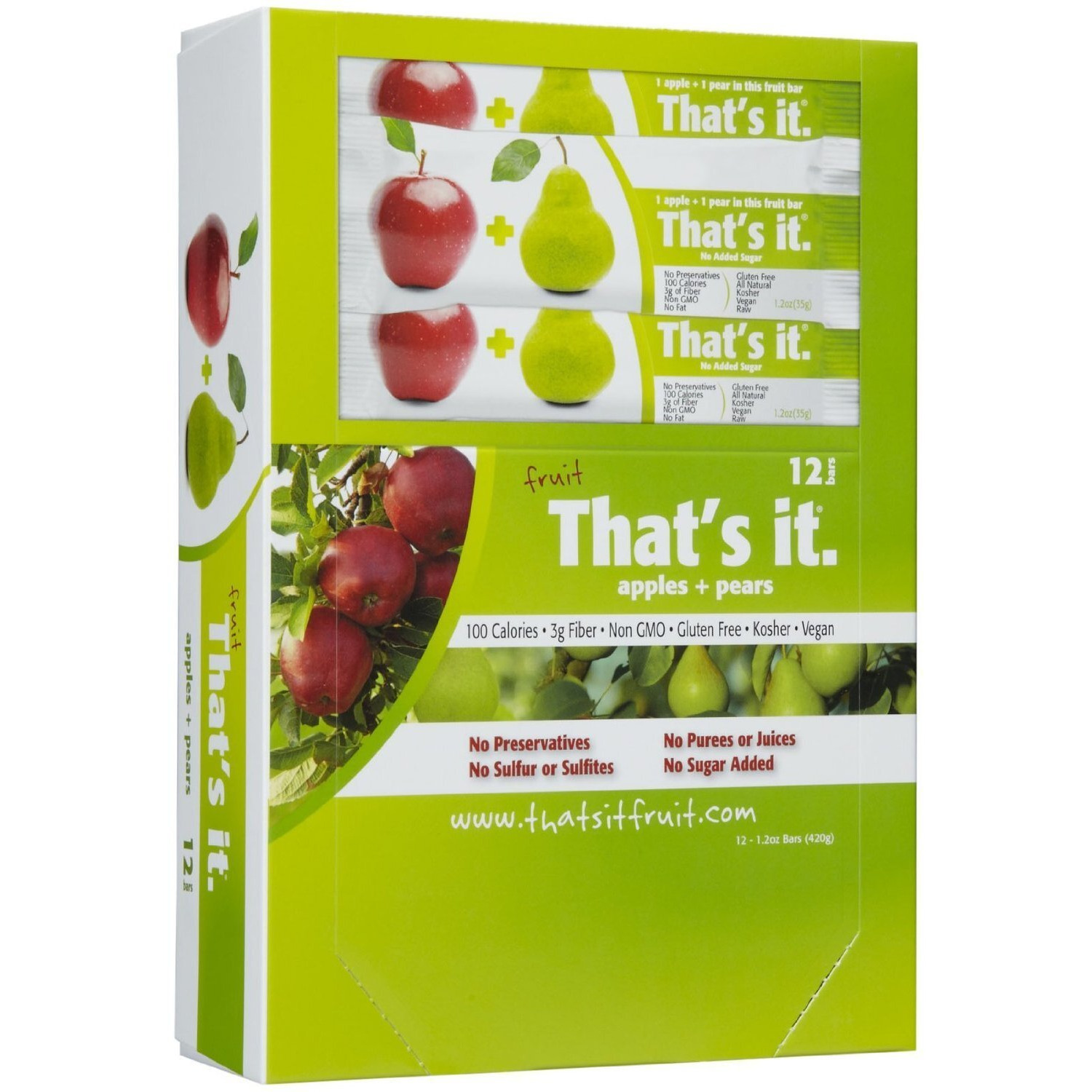 That's It Fruit Bars, Apple And Pear, Pack Of 24 (2 Cases)