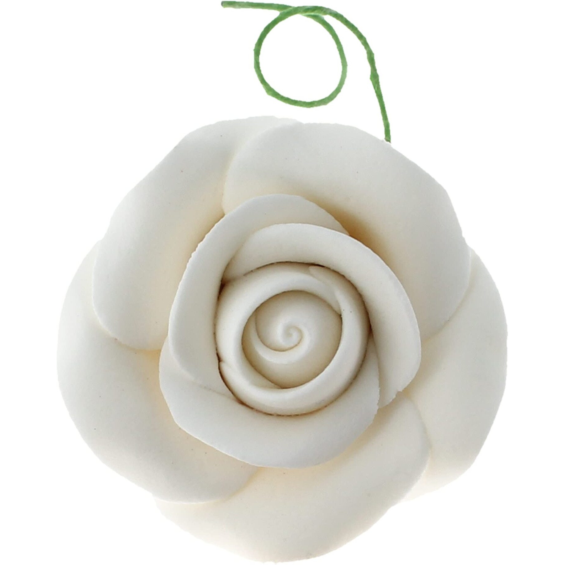 Global Sugar Art Tea Rose Sugar Cake Flowers, White, Medium With Wire,1.75 Inches, 12 Count By Chef Alan Tetreault